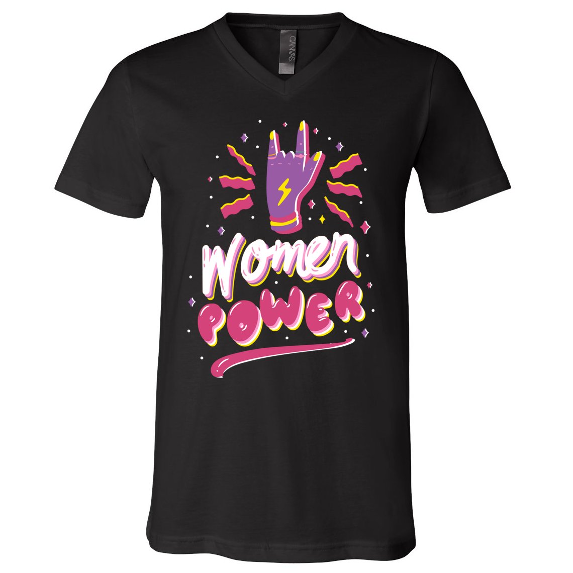 Women Power Rock V-Neck T-Shirt