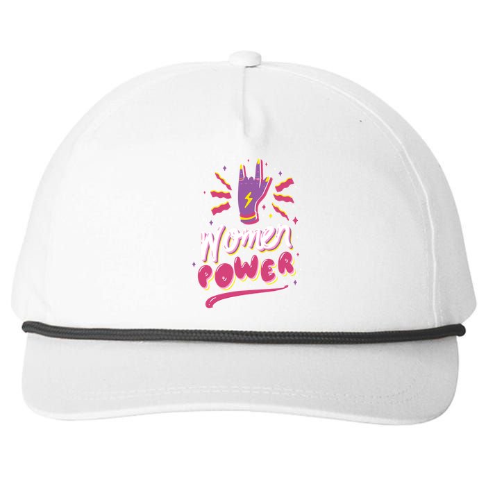 Women Power Rock Snapback Five-Panel Rope Hat