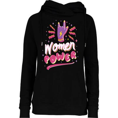 Women Power Rock Womens Funnel Neck Pullover Hood