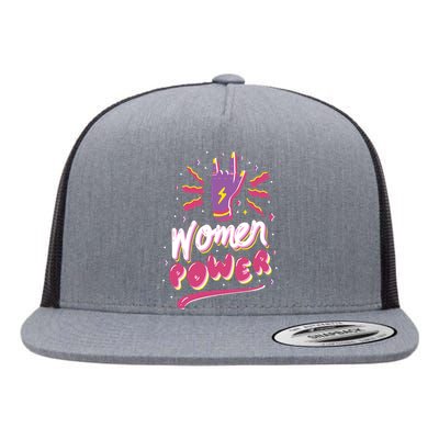 Women Power Rock Flat Bill Trucker Hat