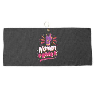 Women Power Rock Large Microfiber Waffle Golf Towel