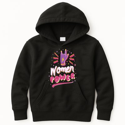 Women Power Rock Kids Hoodie