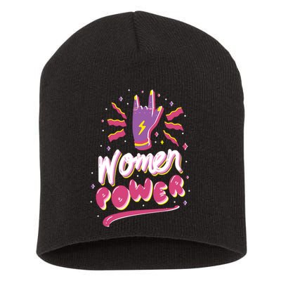 Women Power Rock Short Acrylic Beanie