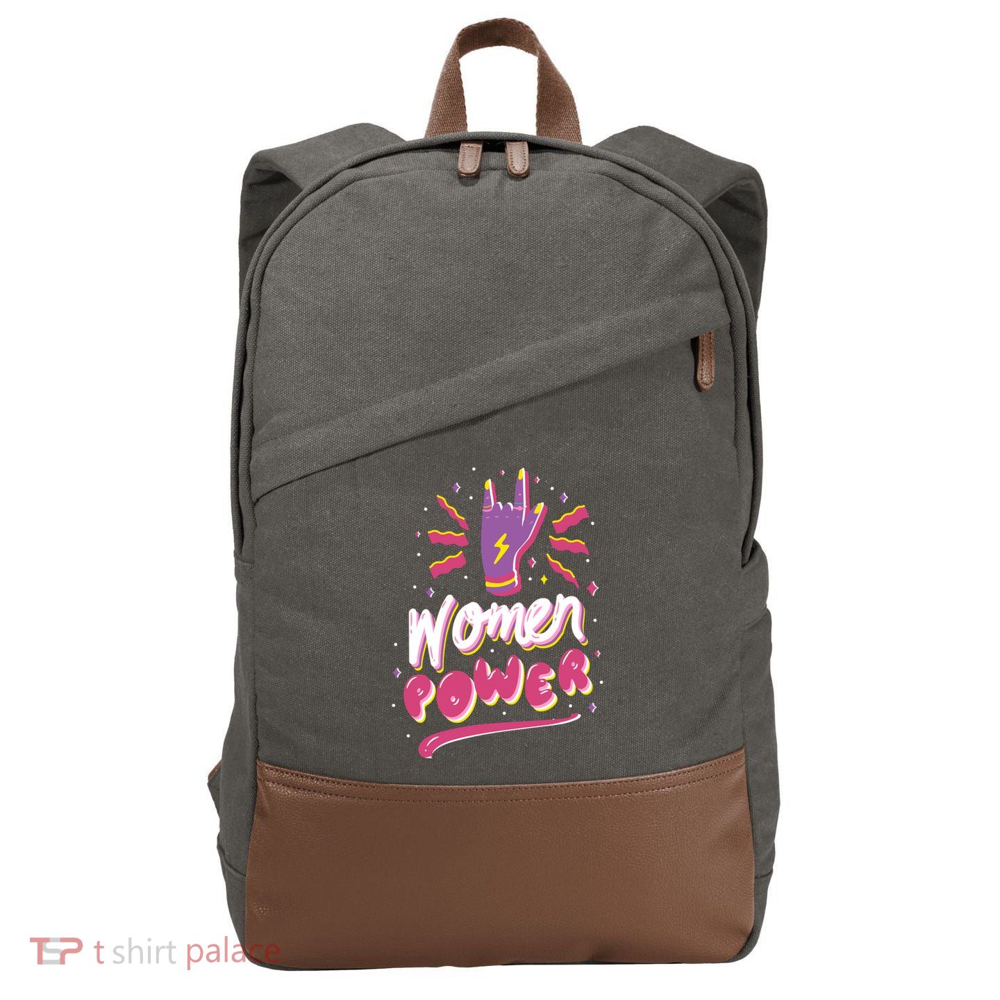 Women Power Rock Cotton Canvas Backpack