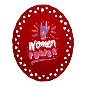 Women Power Rock Ceramic Oval Ornament