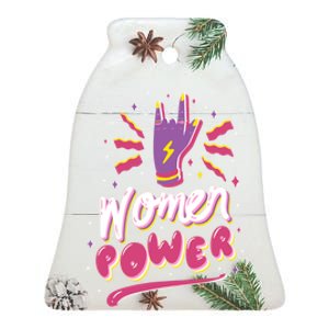 Women Power Rock Ceramic Bell Ornament