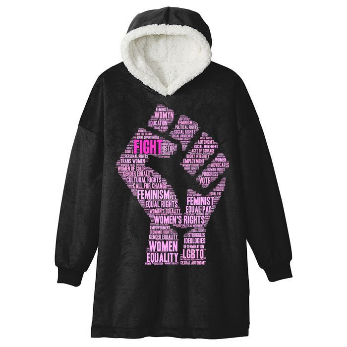 Women's March Equality Fist Mash Up Hooded Wearable Blanket