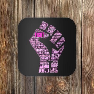 Women's March Equality Fist Mash Up Coaster