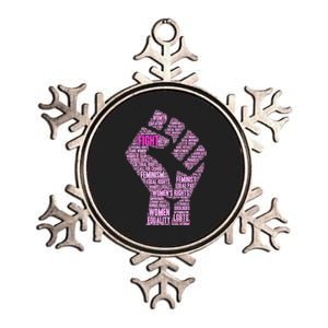 Women's March Equality Fist Mash Up Metallic Star Ornament