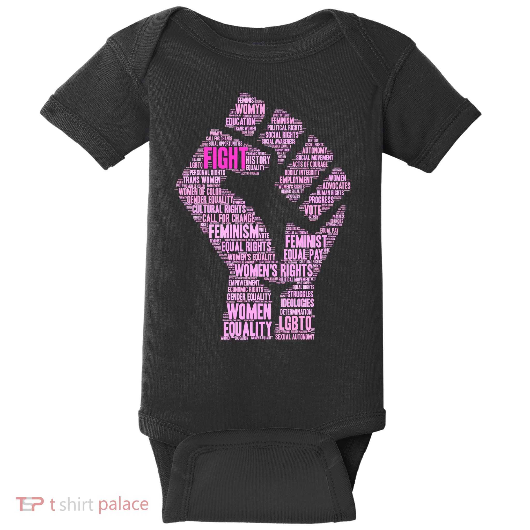 Women's March Equality Fist Mash Up Baby Bodysuit