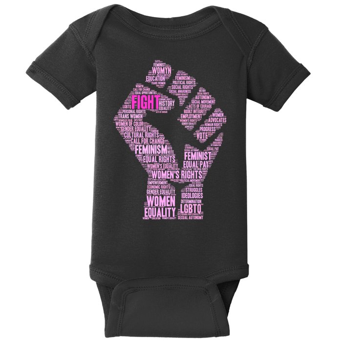 Women's March Equality Fist Mash Up Baby Bodysuit