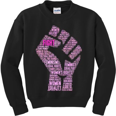 Women's March Equality Fist Mash Up Kids Sweatshirt