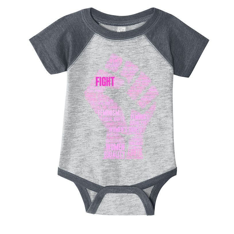 Women's March Equality Fist Mash Up Infant Baby Jersey Bodysuit
