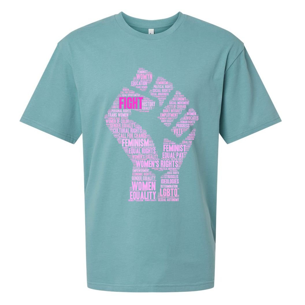 Women's March Equality Fist Mash Up Sueded Cloud Jersey T-Shirt
