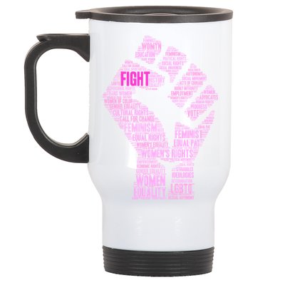 Women's March Equality Fist Mash Up Stainless Steel Travel Mug