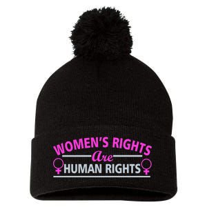 Women's Rights Are Human Rights Pom Pom 12in Knit Beanie