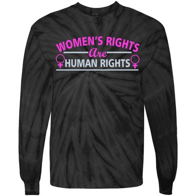 Women's Rights Are Human Rights Tie-Dye Long Sleeve Shirt