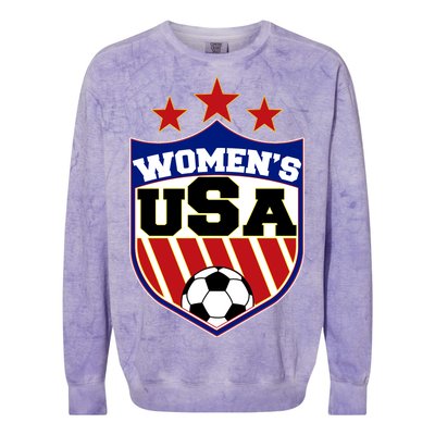 Womens Soccer USA Emblem Colorblast Crewneck Sweatshirt