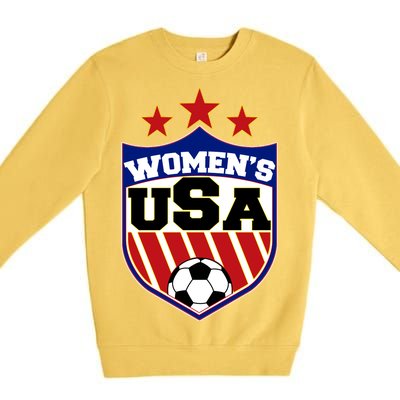 Womens Soccer USA Emblem Premium Crewneck Sweatshirt