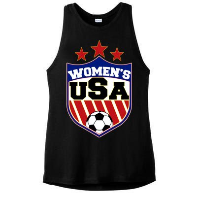 Womens Soccer USA Emblem Ladies PosiCharge Tri-Blend Wicking Tank