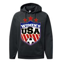 Womens Soccer USA Emblem Performance Fleece Hoodie