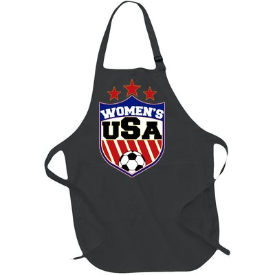 Womens Soccer USA Emblem Full-Length Apron With Pockets