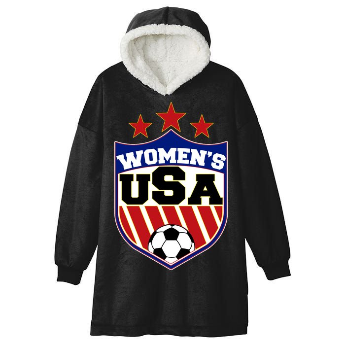 Womens Soccer USA Emblem Hooded Wearable Blanket