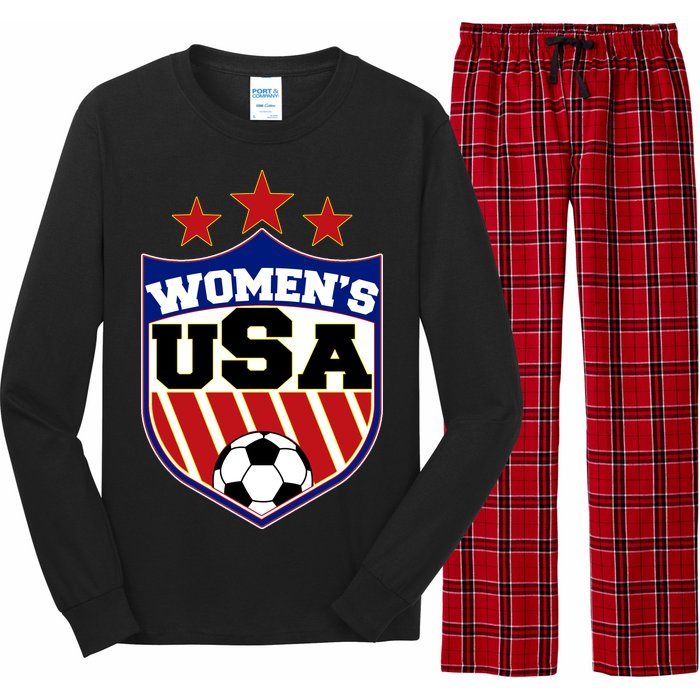 Womens Soccer USA Emblem Long Sleeve Pajama Set