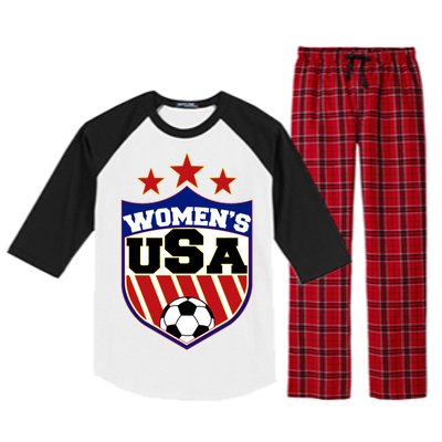 Womens Soccer USA Emblem Raglan Sleeve Pajama Set