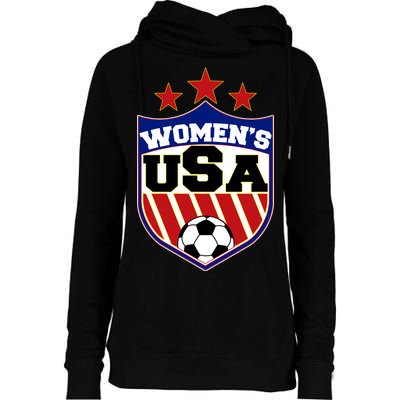 Womens Soccer USA Emblem Womens Funnel Neck Pullover Hood