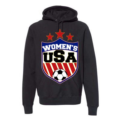 Womens Soccer USA Emblem Premium Hoodie