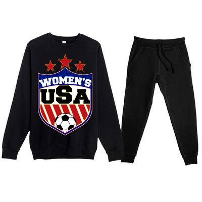 Womens Soccer USA Emblem Premium Crewneck Sweatsuit Set