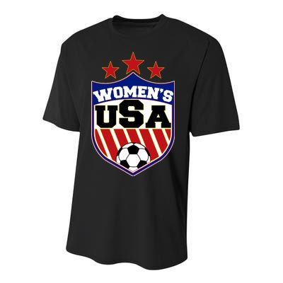 Womens Soccer USA Emblem Youth Performance Sprint T-Shirt