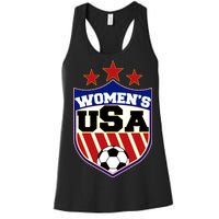 Womens Soccer USA Emblem Women's Racerback Tank