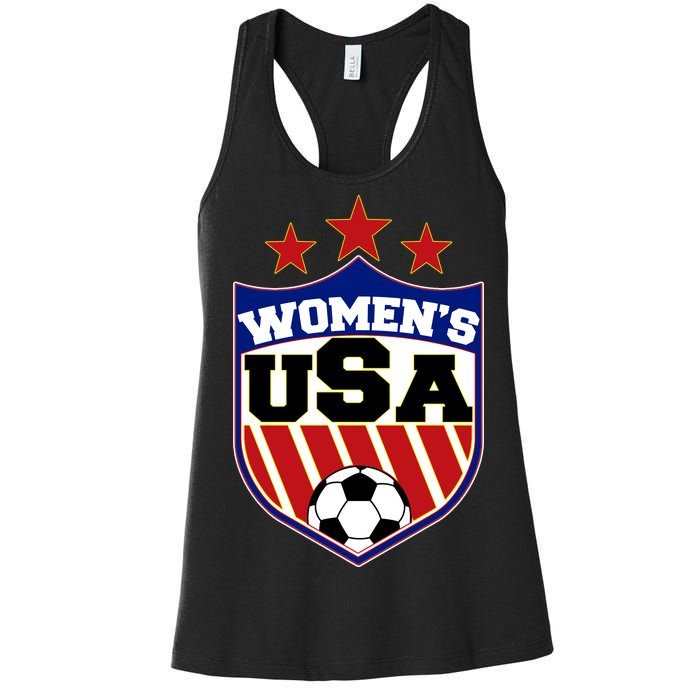 Womens Soccer USA Emblem Women's Racerback Tank