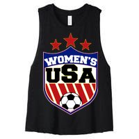 Womens Soccer USA Emblem Women's Racerback Cropped Tank