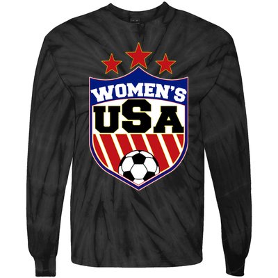 Womens Soccer USA Emblem Tie-Dye Long Sleeve Shirt