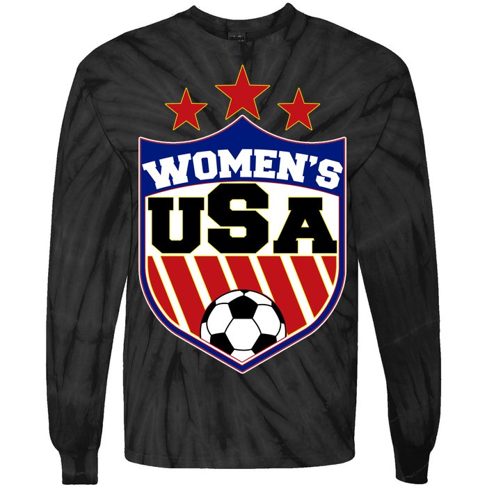 Womens Soccer USA Emblem Tie-Dye Long Sleeve Shirt