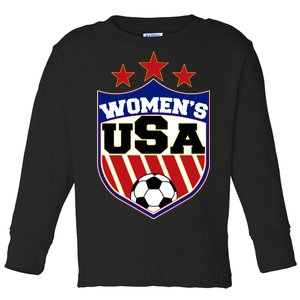 Womens Soccer USA Emblem Toddler Long Sleeve Shirt