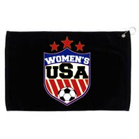 Womens Soccer USA Emblem Grommeted Golf Towel