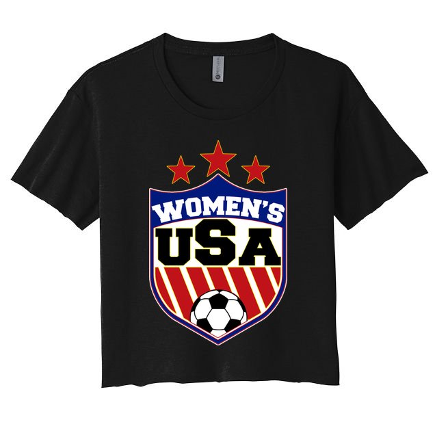 Womens Soccer USA Emblem Crop Top