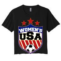 Womens Soccer USA Emblem Women's Crop Top Tee