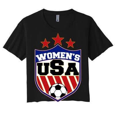 Womens Soccer USA Emblem Women's Crop Top Tee