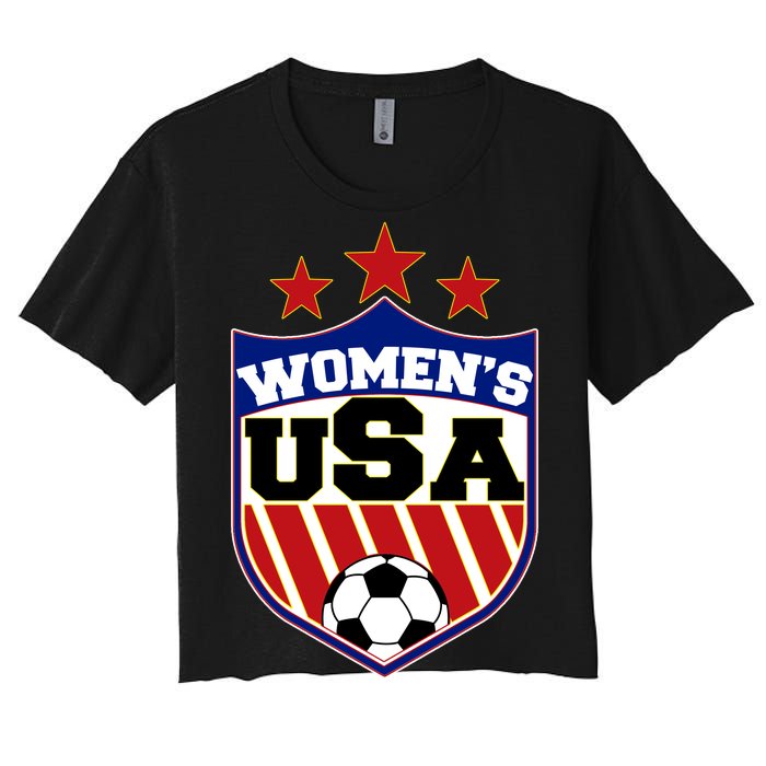 Womens Soccer USA Emblem Women's Crop Top Tee