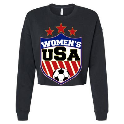 Womens Soccer USA Emblem Cropped Pullover Crew