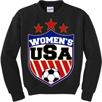 Womens Soccer USA Emblem Kids Sweatshirt