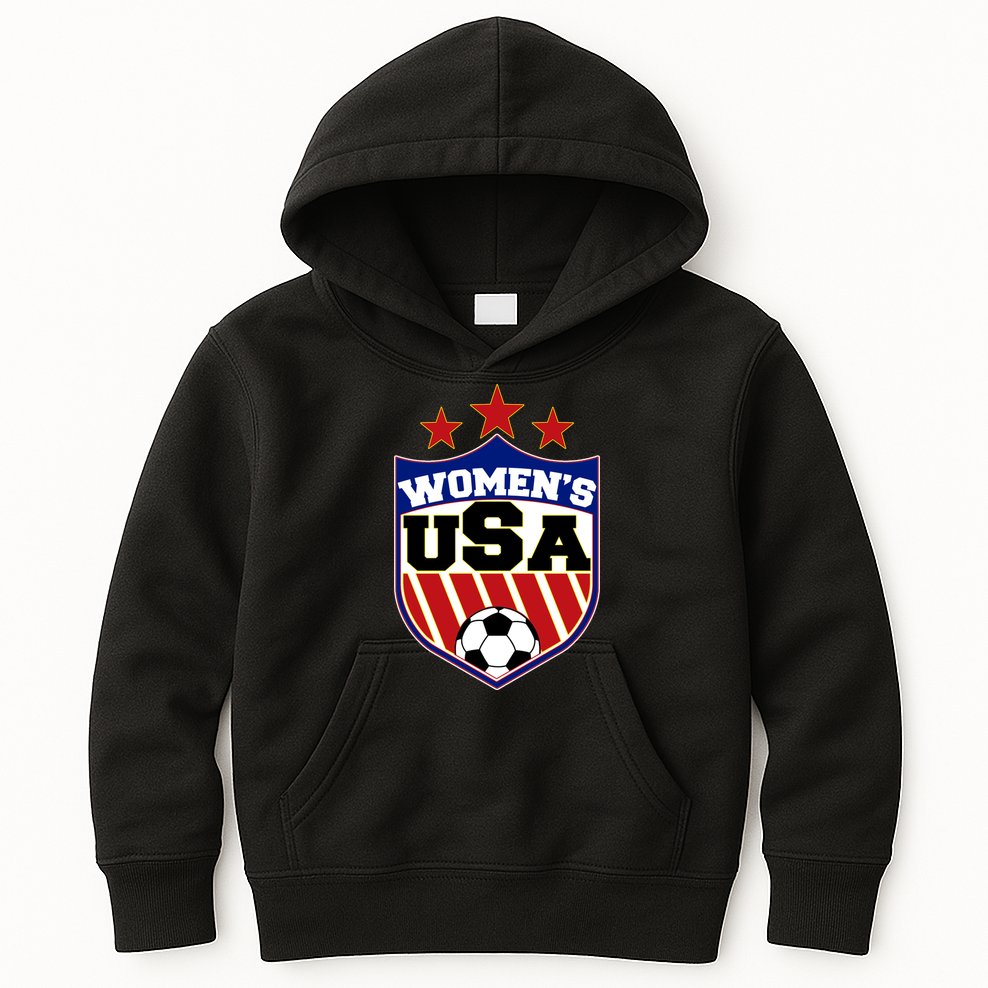 Womens Soccer USA Emblem Kids Hoodie