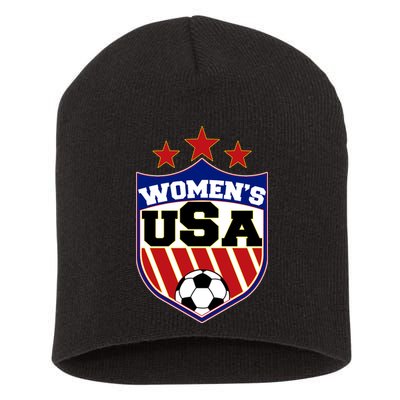 Womens Soccer USA Emblem Short Acrylic Beanie