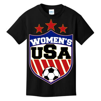 Womens Soccer USA Emblem Kids T-Shirt