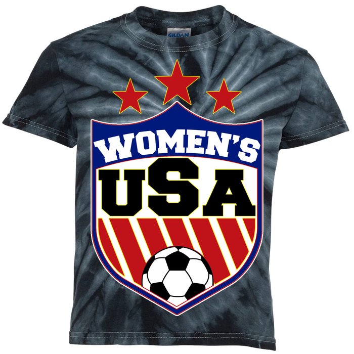 Womens Soccer USA Emblem Kids Tie-Dye T-Shirt